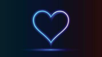 raggiante neon cuore icona isolato su blu sfondo. romantico simbolo. amore, passione passione e nozze. san valentino giorno. neon vettore