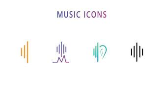 musica logo, musica icona, logo disegno, musica marca, musica logo, vibrazione musica, cuore musica vettore
