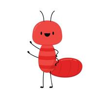 formica personaggio vettore. formica su bianca sfondo. vettore