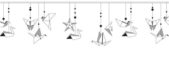 origami linea arte vettore senza soluzione di continuità modello sfondo. moderno passatempo. grafico illustrazione ornamento