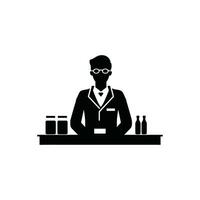 farmacista icona su bianca sfondo - semplice vettore illustrazione