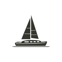 catamarano su il acqua icona su bianca sfondo - semplice vettore illustrazione