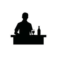 barista icona su bianca sfondo - semplice vettore illustrazione