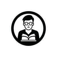 bibliotecario assistenza icona su bianca sfondo - semplice vettore illustrazione