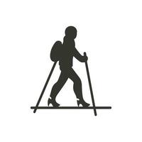 sciare nel Lapponia icona su bianca sfondo - semplice vettore illustrazione