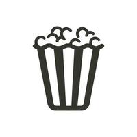 Popcorn secchio icona su bianca sfondo - semplice vettore illustrazione