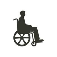 sedia a rotelle icona su bianca sfondo - semplice vettore illustrazione