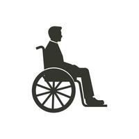sedia a rotelle icona su bianca sfondo - semplice vettore illustrazione