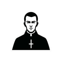 sacerdote icona su bianca sfondo - semplice vettore illustrazione