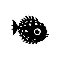 coperto di spine balloonfish icona su bianca sfondo - semplice vettore illustrazione