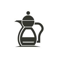 Arabo caffè pentola e Data icona - semplice vettore illustrazione