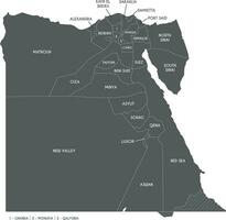 vettore carta geografica di Egitto con governatorati o province e amministrativo divisioni. modificabile e chiaramente etichettato strati.
