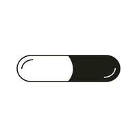 medicina pillola schema nero icona isolato illustrazione su bianca sfondo vettore