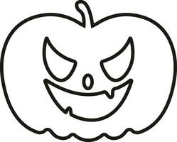divertente Halloween zucca viso icona linea stile pauroso viso isolato trasparente sfondo Jack lanterna zucca sorridente modello per Halloween saluto carta manifesto opuscolo o volantino. vettore applicazioni sito web