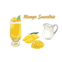 frullato di mango, menu di bevande al mango vettore