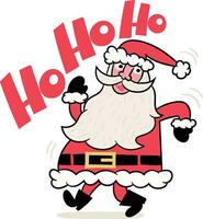 Natale saluto carta con cartone animato Santa Claus vettore