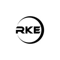 rke lettera logo disegno, ispirazione per un' unico identità. moderno eleganza e creativo design. filigrana il tuo successo con il Impressionante Questo logo. vettore