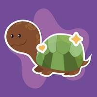 isolato carino tartaruga cartone animato personaggio vettore illustrazione