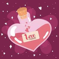 isolato cuore forma amore pozione San Valentino giorno manifesto vettore illustrazione