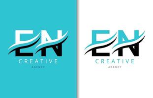 e n lettera logo design con sfondo e creativo azienda logo. moderno lettering moda design. vettore illustrazione