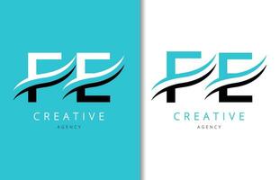 fe lettera logo design con sfondo e creativo azienda logo. moderno lettering moda design. vettore illustrazione