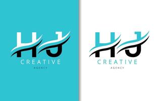 h j lettera logo design con sfondo e creativo azienda logo. moderno lettering moda design. vettore illustrazione