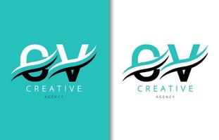 CV lettera logo design con sfondo e creativo azienda logo. moderno lettering moda design. vettore illustrazione