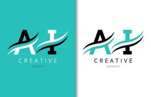 ai lettera logo design con sfondo e creativo azienda logo. moderno lettering moda design. vettore illustrazione