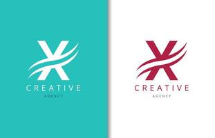 X lettera logo design con sfondo e creativo azienda logo. moderno lettering moda design. vettore illustrazione