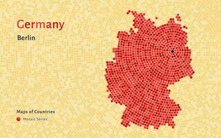 Germania carta geografica con un' capitale di Berlino mostrato nel un' mosaico modello vettore