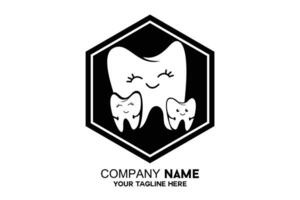 dentale logo con esagono sfondo vettore