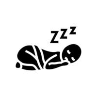 addormentato bambino dormire notte glifo icona vettore illustrazione