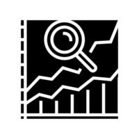 grafico ricerca ingrandimento bicchiere glifo icona vettore illustrazione