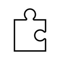 pezzo puzzle sega linea icona vettore illustrazione