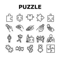 puzzle sega pezzo, attività commerciale icone impostato vettore