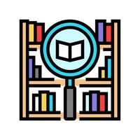 biblioteca ricerca Università insegnante colore icona vettore illustrazione