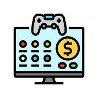 monetizzazione gioco sviluppo colore icona vettore illustrazione