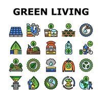 verde vita natura eco icone impostato vettore