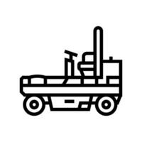 pneumatico rullo costruzione veicolo linea icona vettore illustrazione