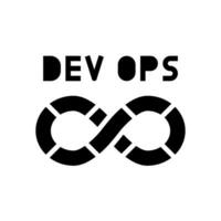 devops Software glifo icona vettore illustrazione