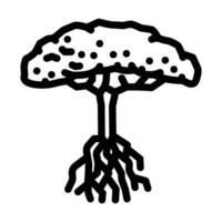 mangrovia albero linea icona vettore illustrazione
