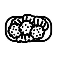 lenticchia kofte Turco cucina linea icona vettore illustrazione
