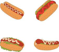 caldo cane cibo illustrazione con semplice disegno, isolato vettore. vettore