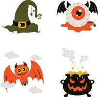 carino Halloween illustrazione con semplice cartone animato design. isolato vettore impostare.