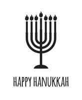 vettore piatto cartone animato candela con hanukkah lettering