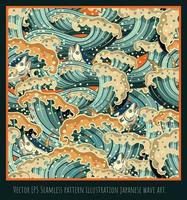 vettore eps seamless pattern illustrazione onda giapponese art