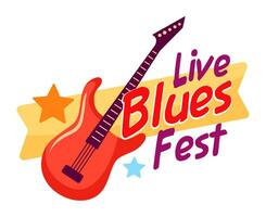 jazz e blues musica Festival icona o emblema vettore