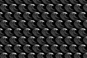 identico bianca onde disposte nel griglia su nero sfondo vettore