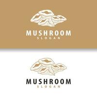 fungo logo, semplice minimalista retrò pianta silhouette piantagione design attività commerciale marca vettore