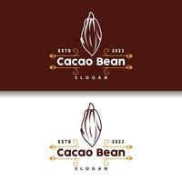 cacao fagiolo logo, premio design Vintage ▾ retrò vecchio fresco biologico giardino pianta seme semplice minimalista vettore